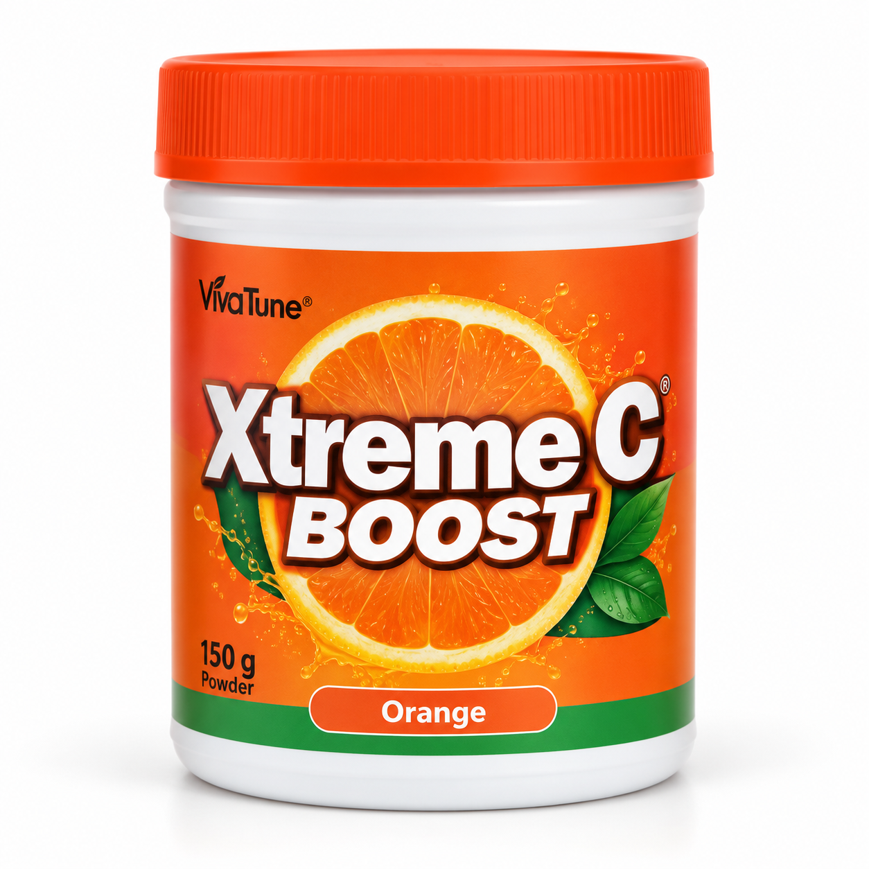 Xtreme C Boost 150g tub with an orange lid.